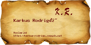 Karkus Rodrigó névjegykártya